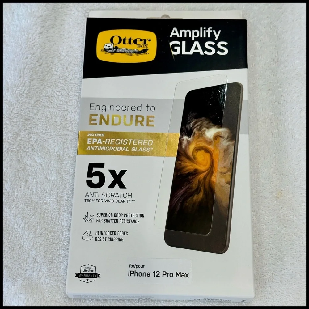 🍎🛡️iPhone 12/13ProMax 💪🏼💯Compatible, OtterBox💪🏼💯Amplify Glass Screen Protector